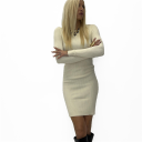 abito in costina girocollo crew neck